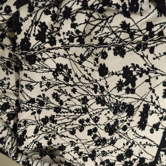 Taylor Size Large Womens Floral Print Black  White Dress Large Rayon Polyester - Picture 9 of 14